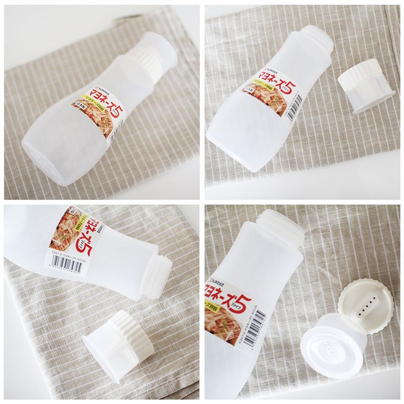 GARASANI 5 Hole Sauce Squeeze Bottle Ketchup Mayonnaise Dispenser with Leak Proof Clear Cover Cap (12oz - 350ml) - Image 2